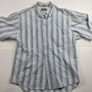 Levi’s Diamond Label Stripe Chambray Shirt Mens Medium Blue Cotton Med
